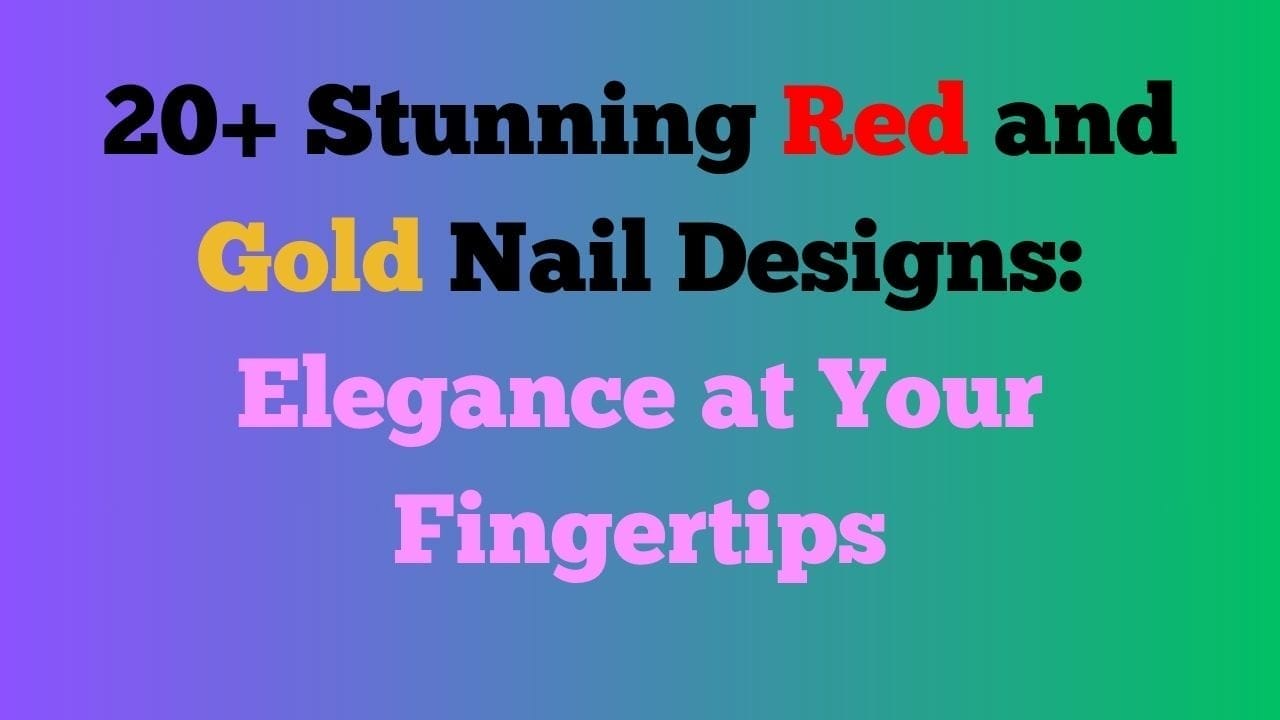 red and gold nails designs