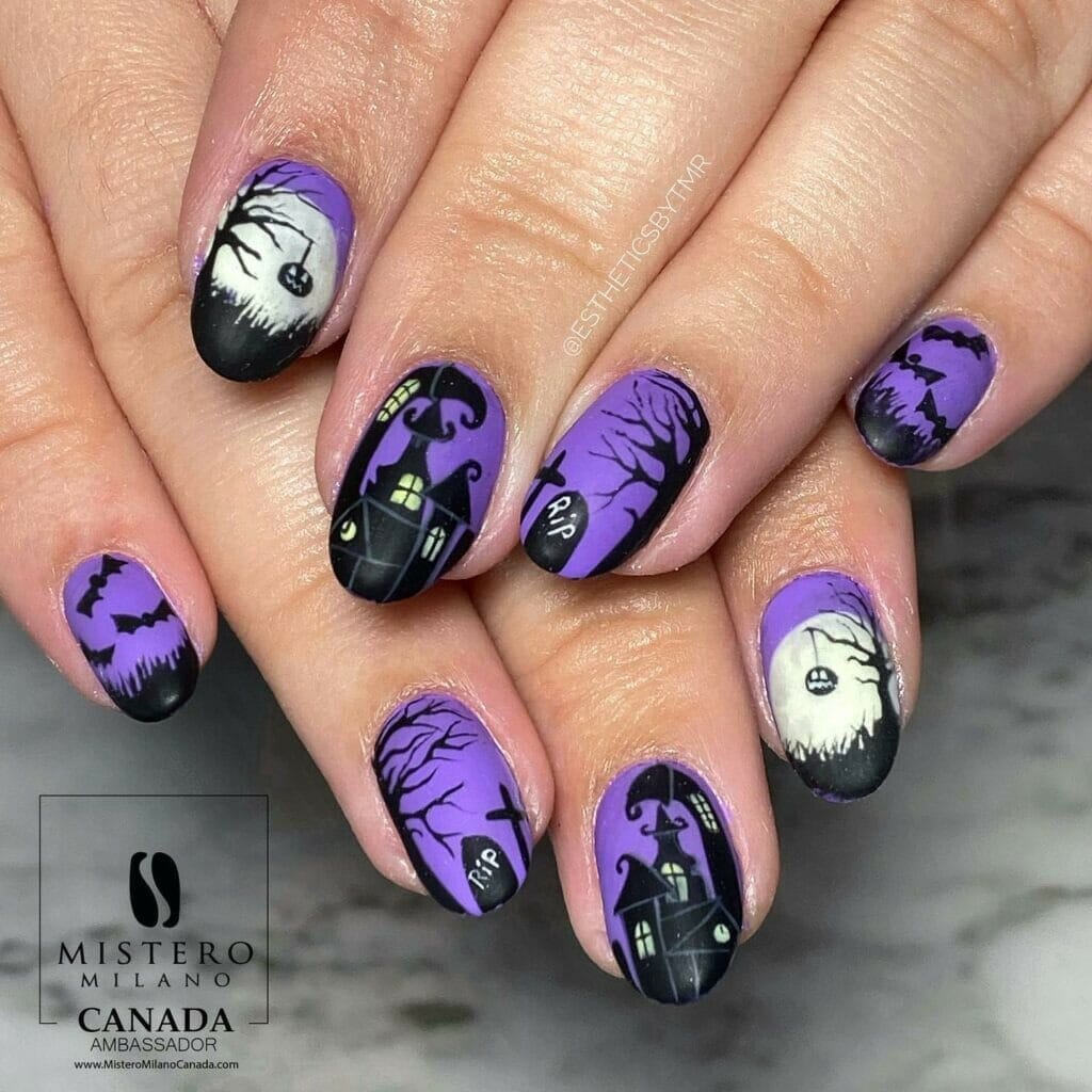 purple-haunted-halloween-nails