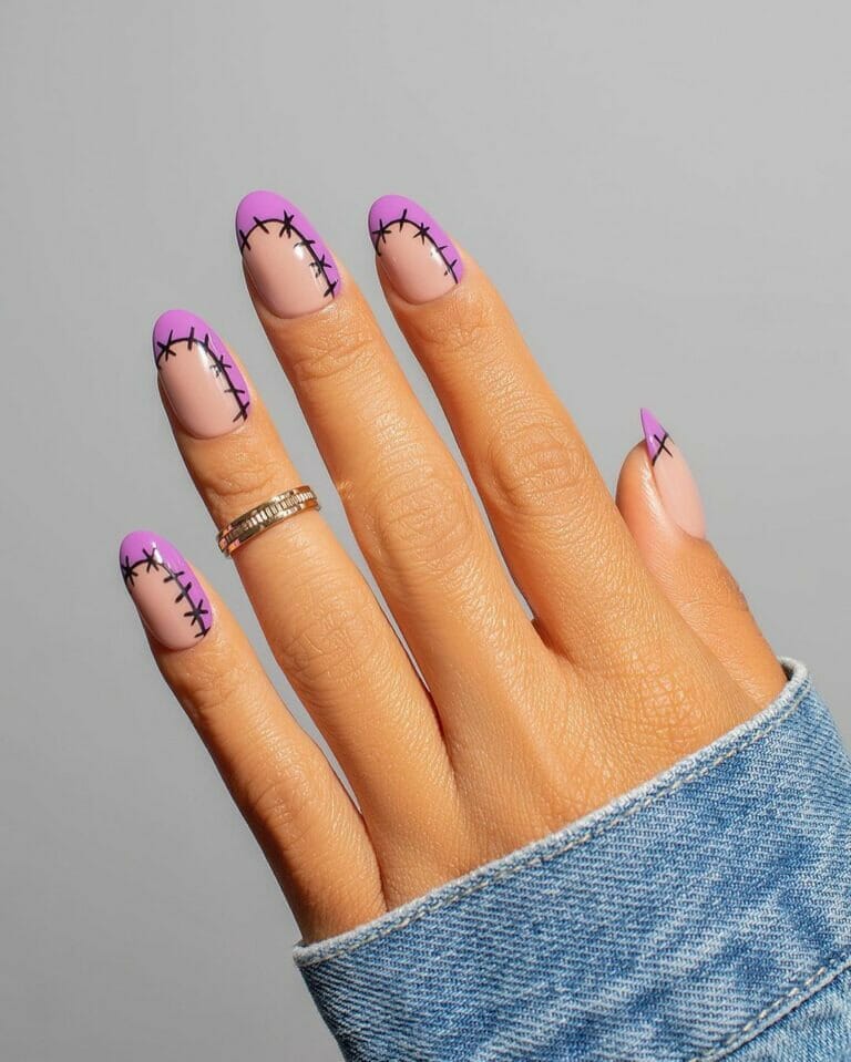 Stitched-Purple-Halloween-Nails