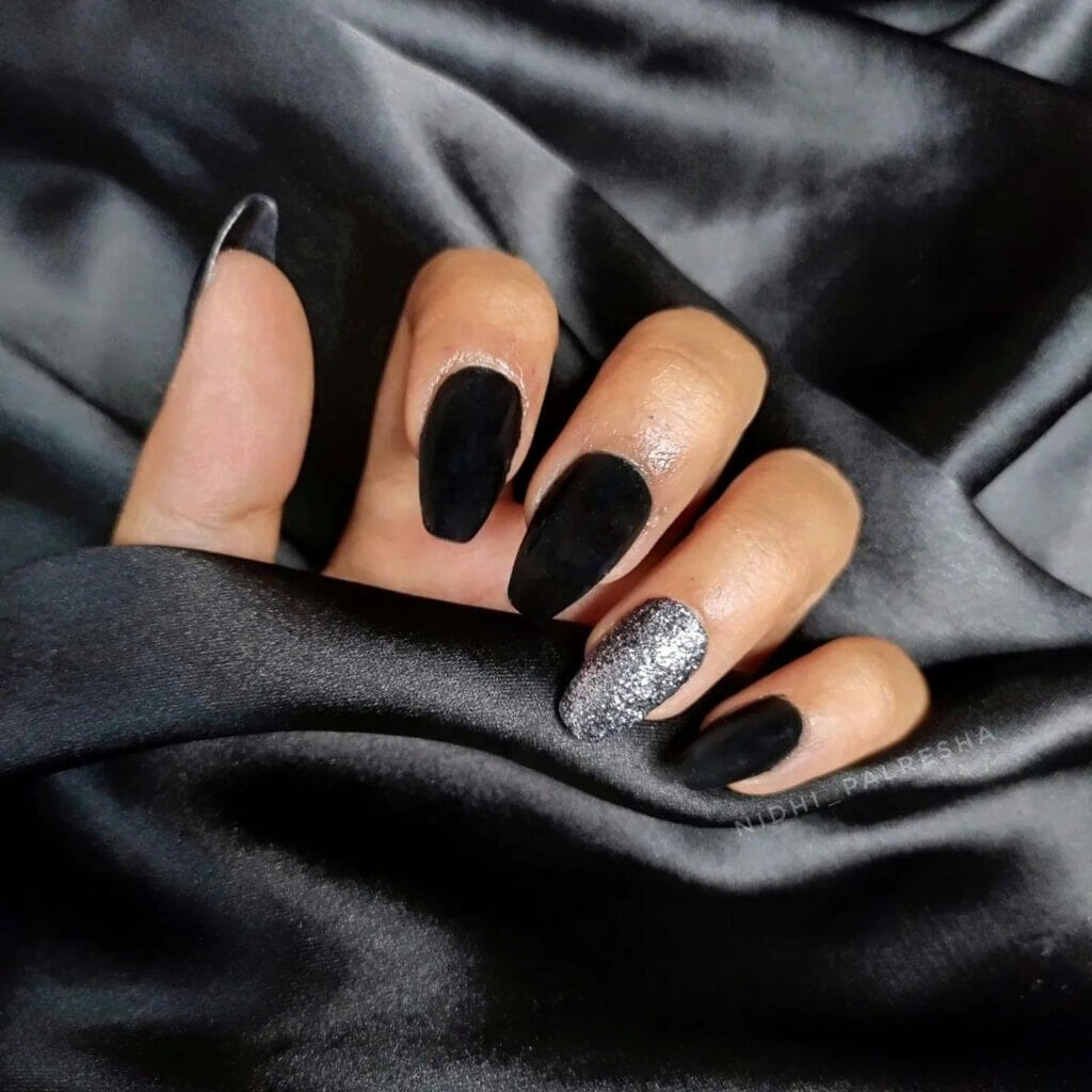 matte-black-with-one-silver-nail
