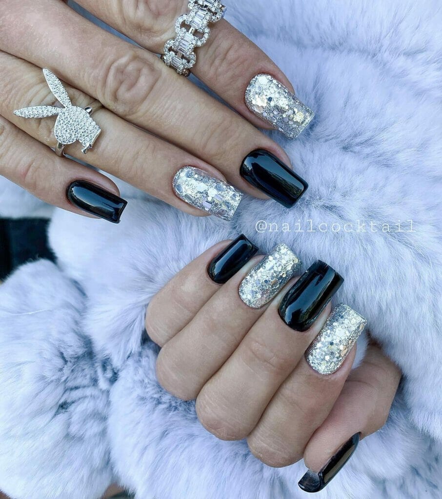 confetti-silver-nails-with-black