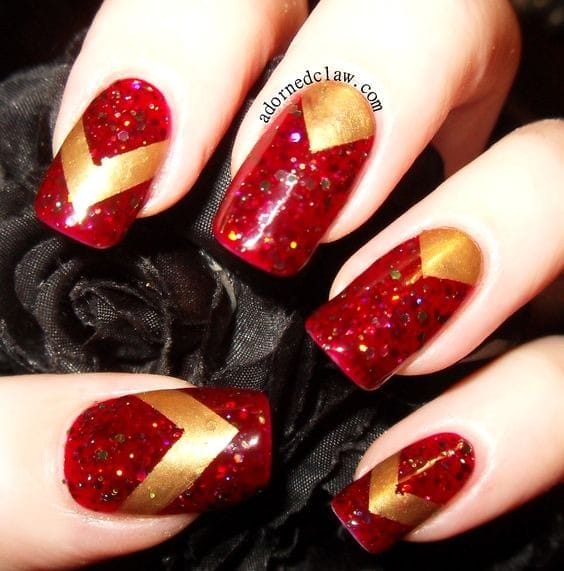 Red and Gold Chevron