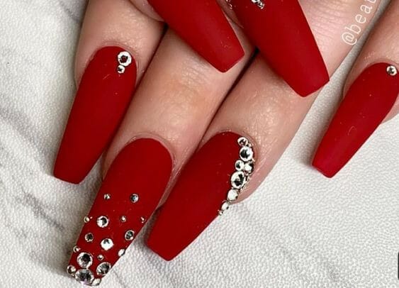 Red-Coffin-Nail-Design-With-Gemstones