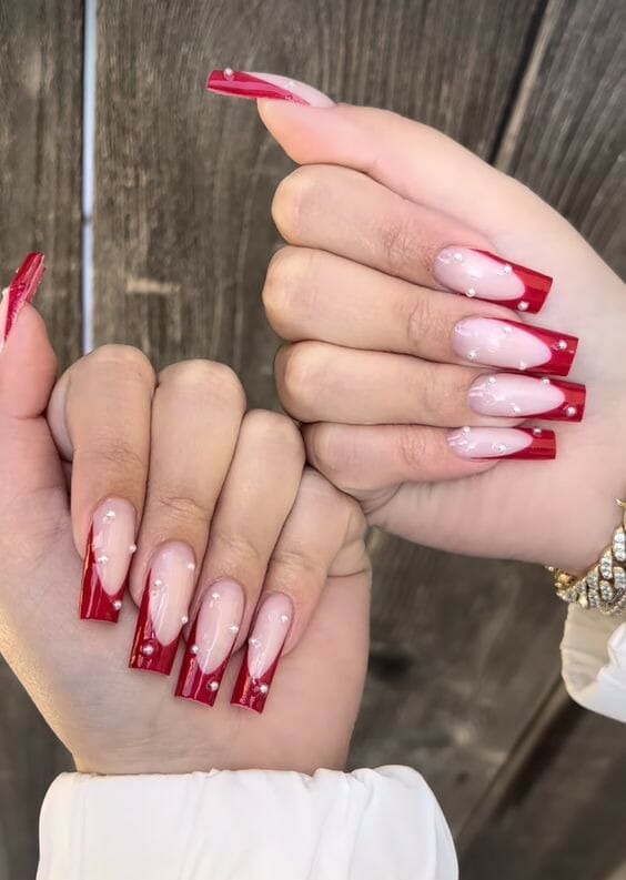 Coffin-red-Nails-with-Pearls