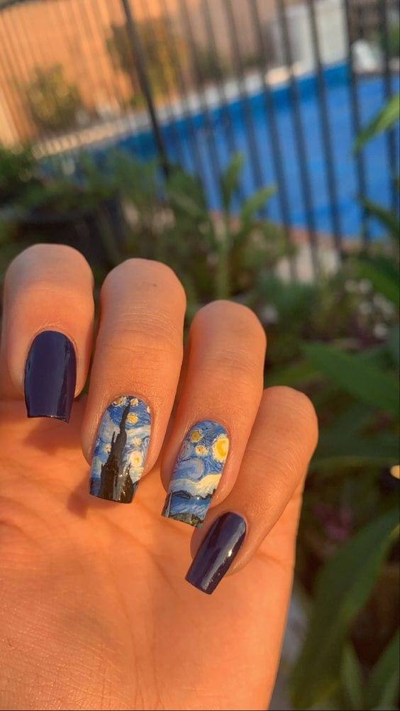Starry Night Nails 
