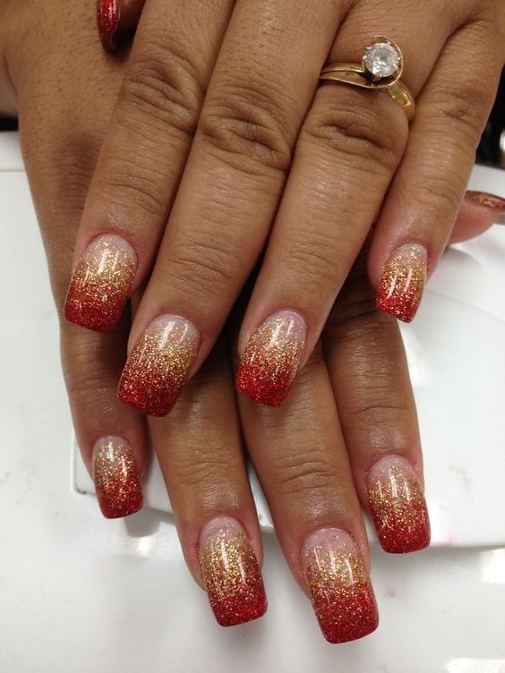 Red Glitter Gradient: