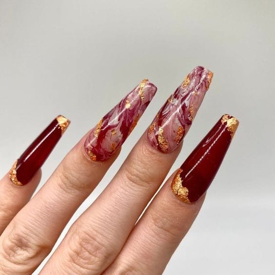 Red and Gold Marble: