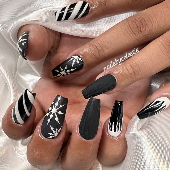 black winter wonderland nails