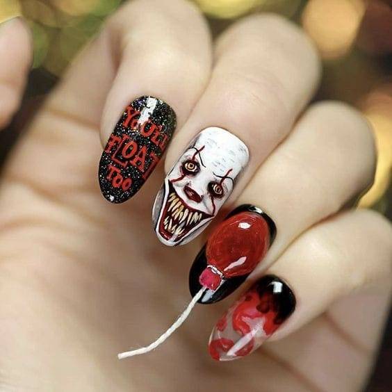 the joker nail art design