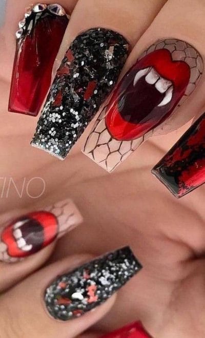 Dracula nail design