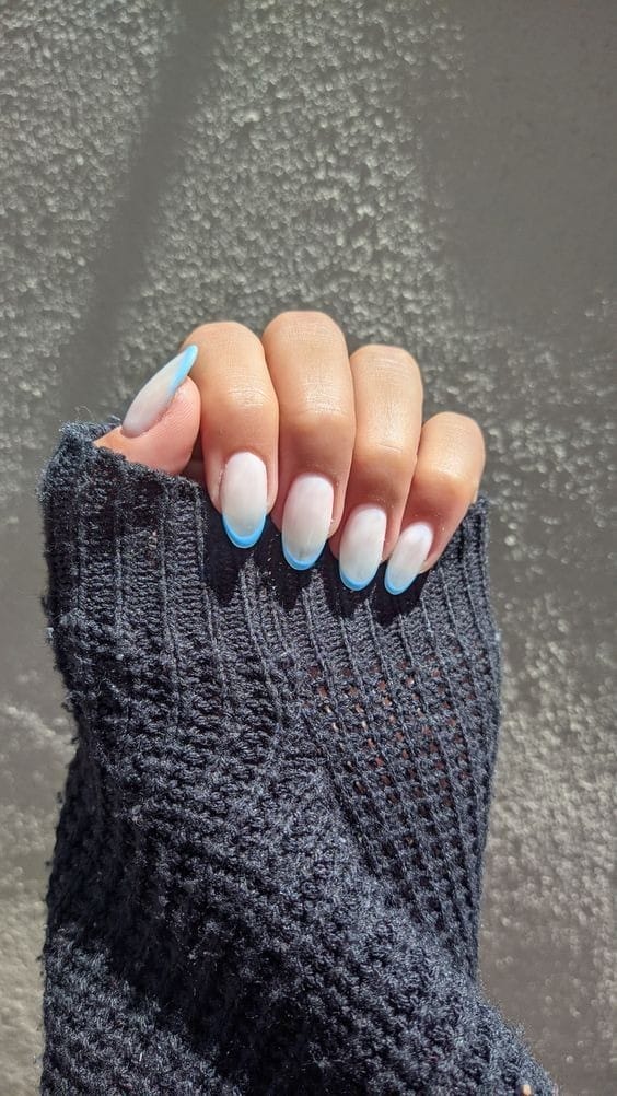 tiffany Blue and Nude Nails