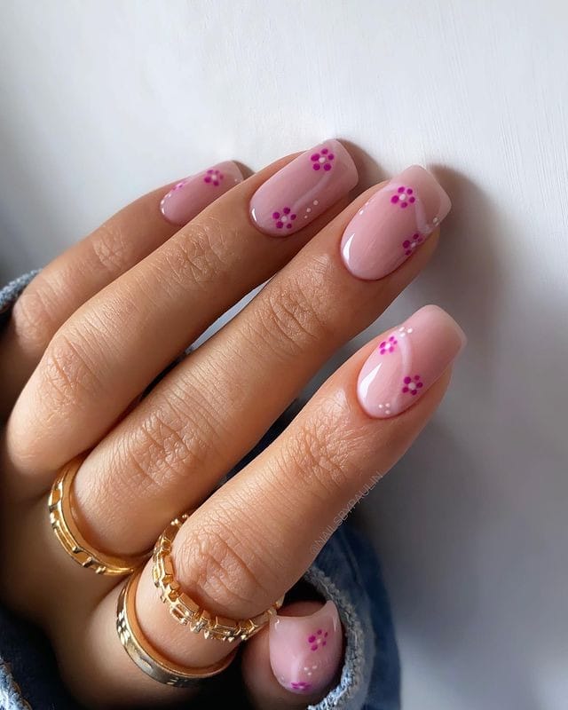 Floral Swirls nails