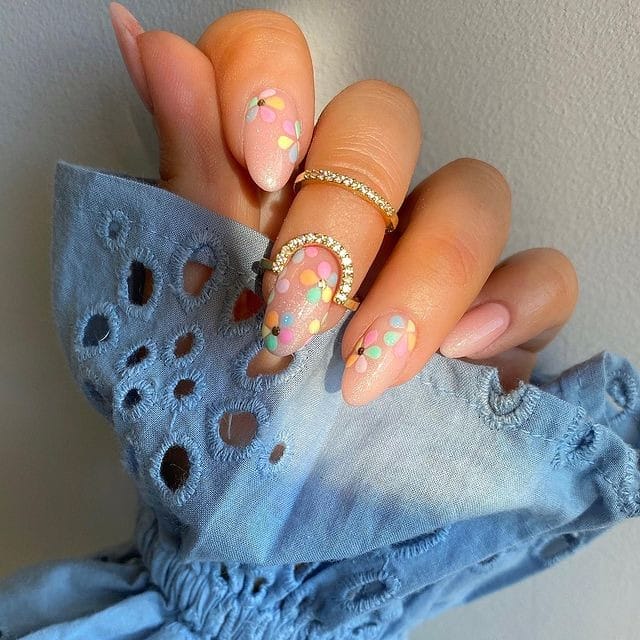 Pastel Petals floral nails