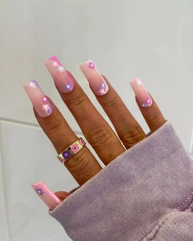 Perfect Pastels floral nails