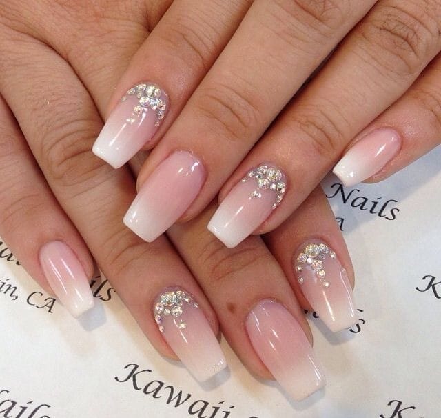 Diamond Accent Wedding Guest Nails