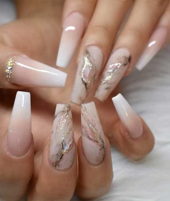 Marble Wedding guest nails