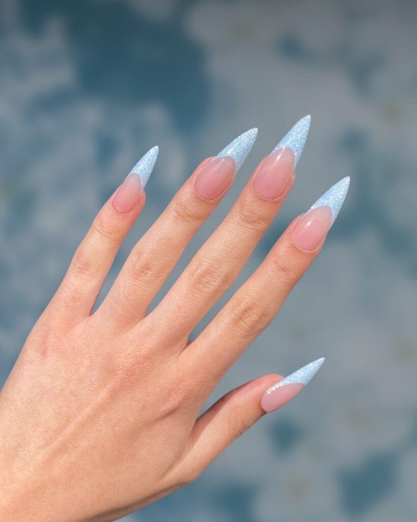 Tiffany Blue French Tip Nails